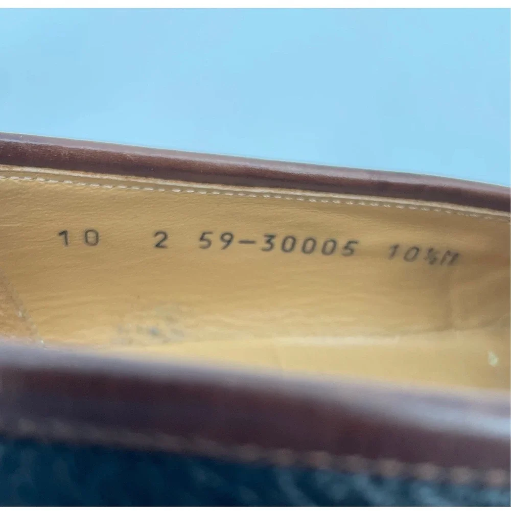 Johnston & Murphy Loafers Mens 10.5 M Brown‎ Black Leather Kiltie Tassel Vintage